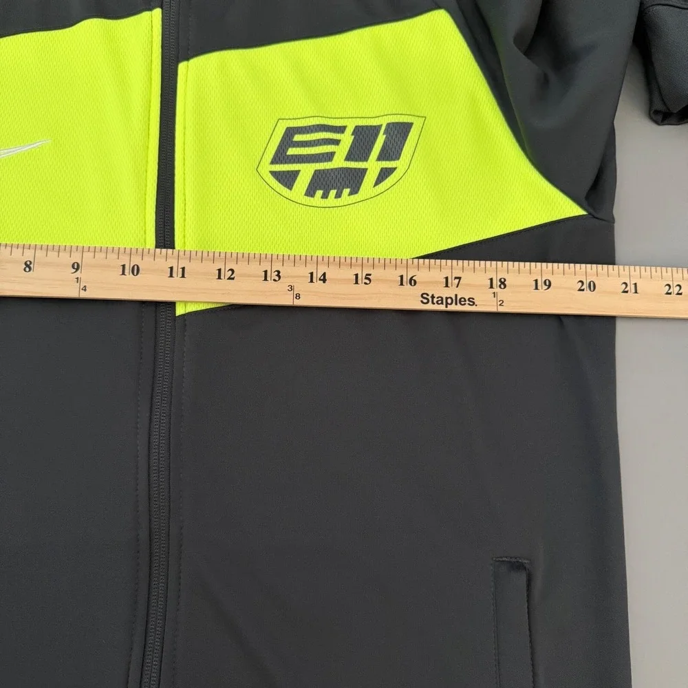 Nike Dri-FIT Full Zip Track Jacket‎ Black Yellow Mens Large Soccer Warm-Up